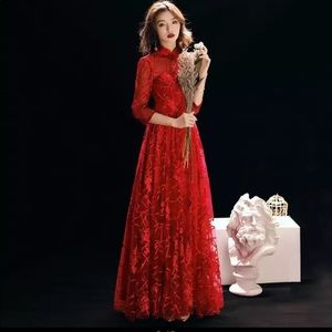 Red Qipao Wedding Dress